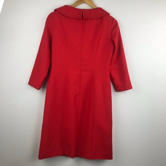 Tom And  Linda Platt Red Vintage Classic  Designer Pencil Dress women Size S - Picture 8 of 15